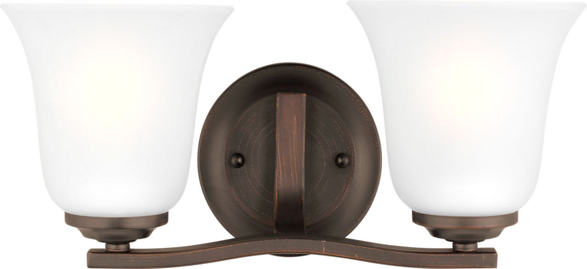 Generation Lighting Emmons 2 light bronze bath vanity wall light