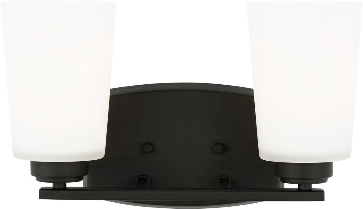Generation Lighting Franport 2 light midnight black bath vanity wall light