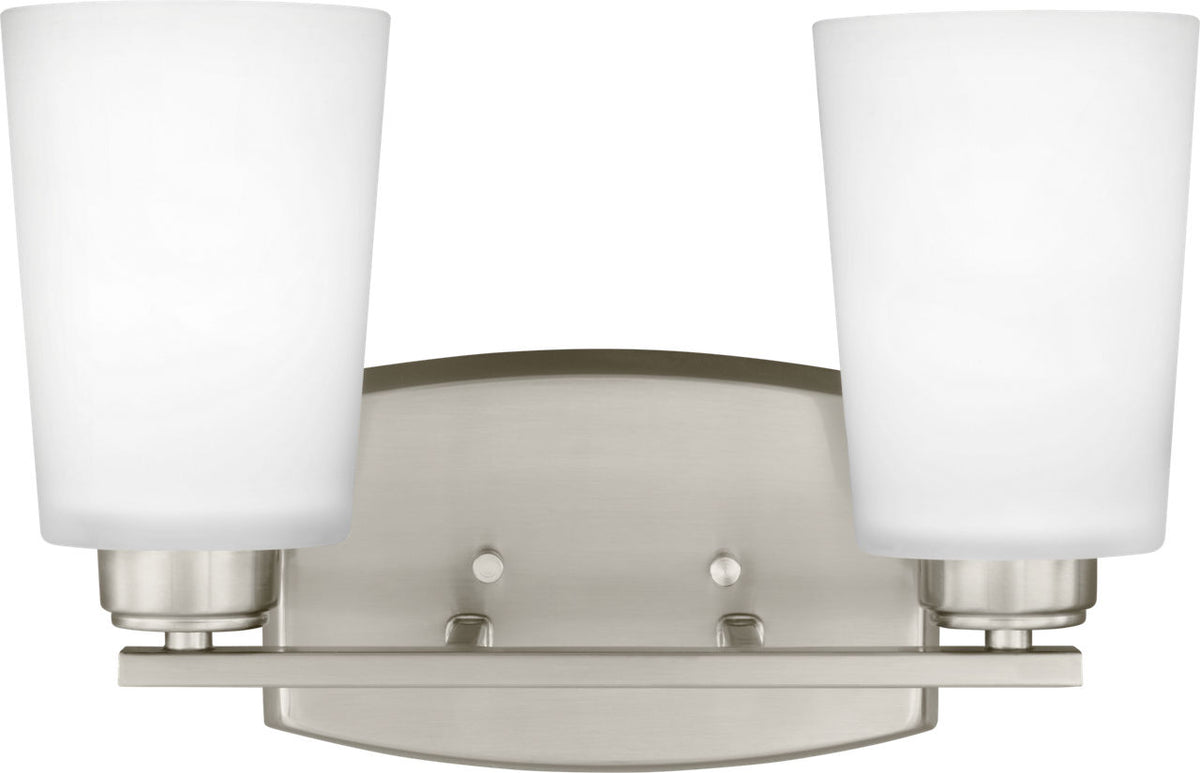 Generation Lighting 4428902EN3-962 Franport 2 Light 13.25 inch Brushed Nickel Bath Vanity Wall Light