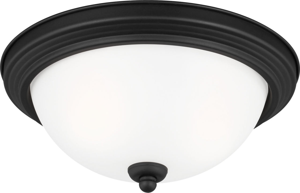 Generation Lighting Geary 2 light black flush mount ceiling light