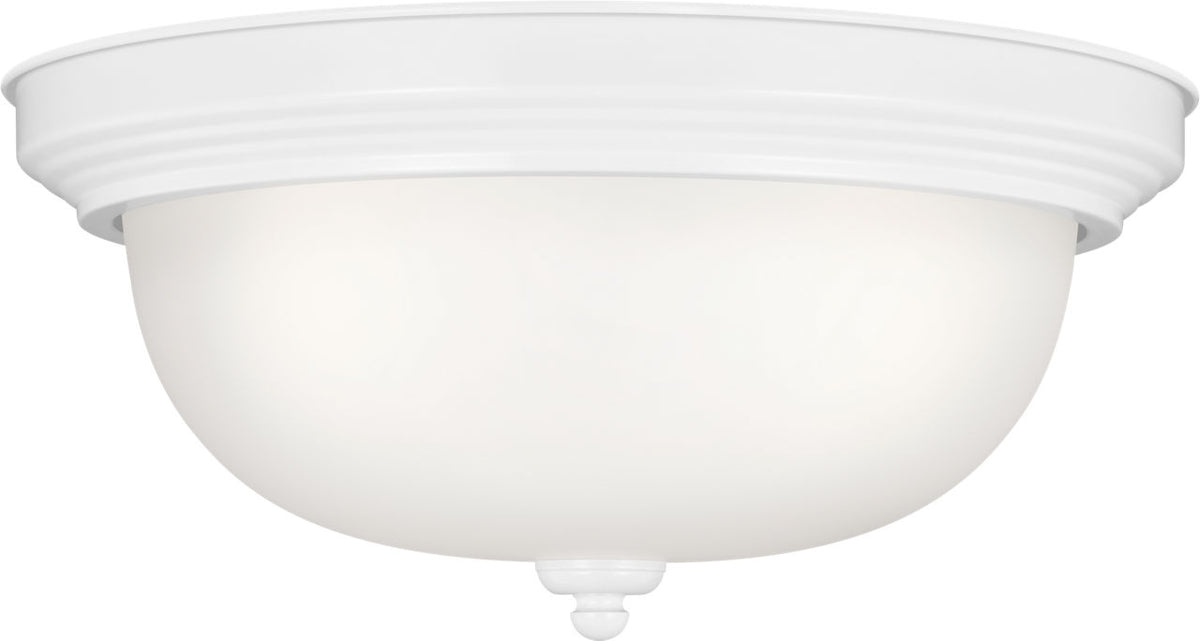 Generation Lighting Geary 3 light white flush mount ceiling light