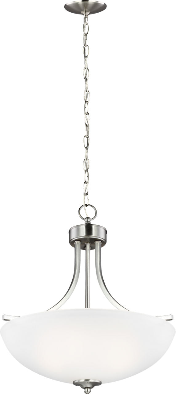 Generation Lighting Geary 3 light brushed nickel pendant ceiling light