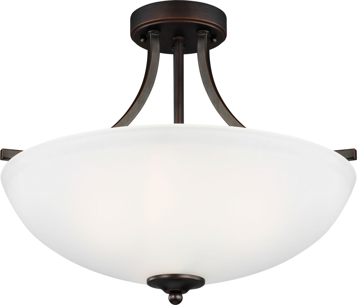 Generation Lighting Geary 3 light bronze semi-flush convertible pendant ceiling light