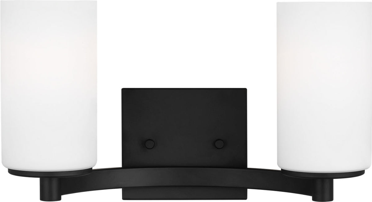 Generation Lighting Hettinger 2 light black bath vanity wall light