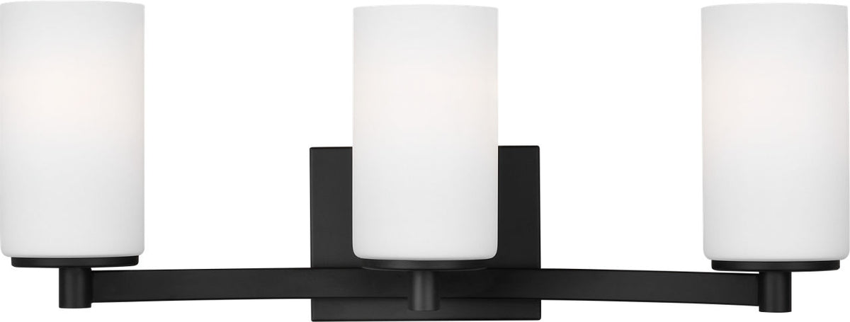 Generation Lighting Hettinger 3 light bath vanity wall light in midnight black
