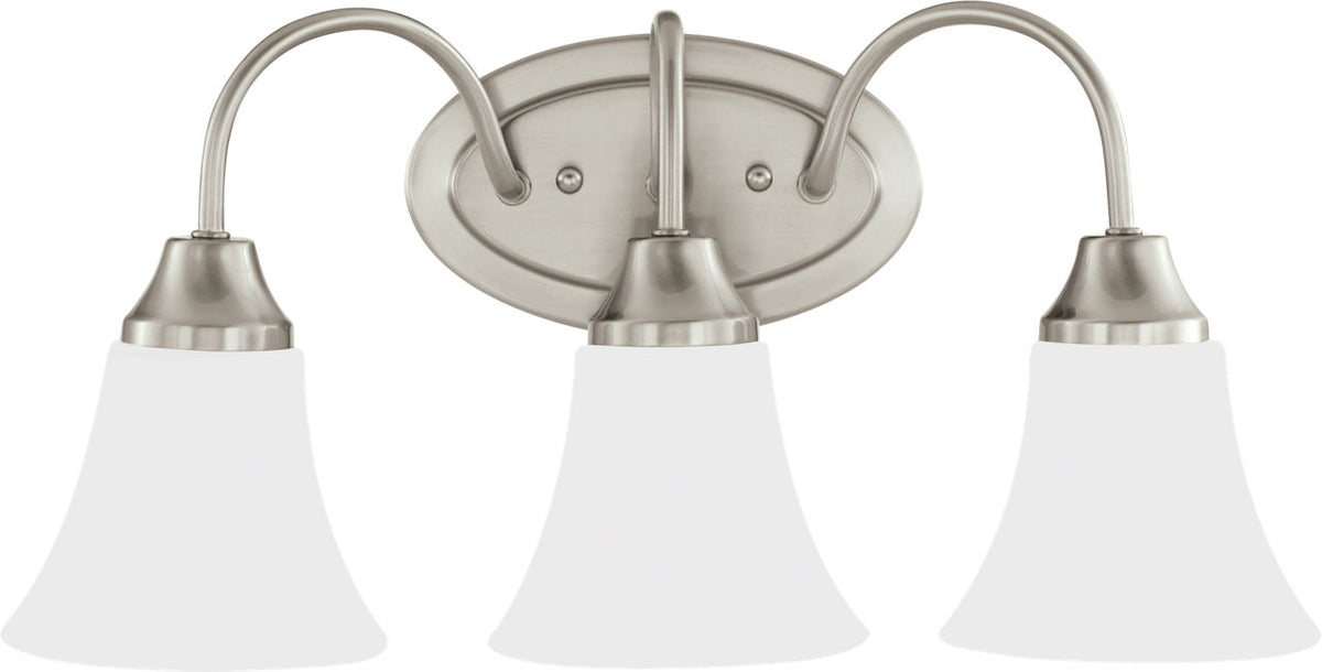 Generation Lighting Holman 3 light brushed nickel bath vanity wall light