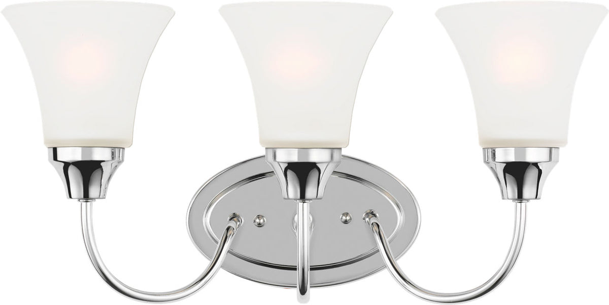 Generation Lighting 44807EN3-05 Holman 3 Light 18 inch Chrome Bath Vanity Wall Light