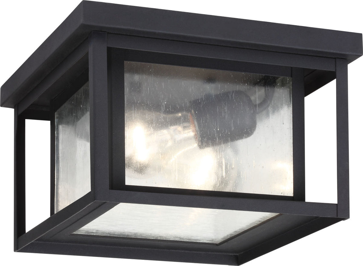 Generation Lighting Hunnington 2 light textured black flush mount ceiling light