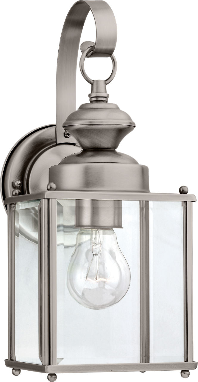 Generation Lighting Jamestowne 1 light outdoor wall lantern in antique brushed nickel