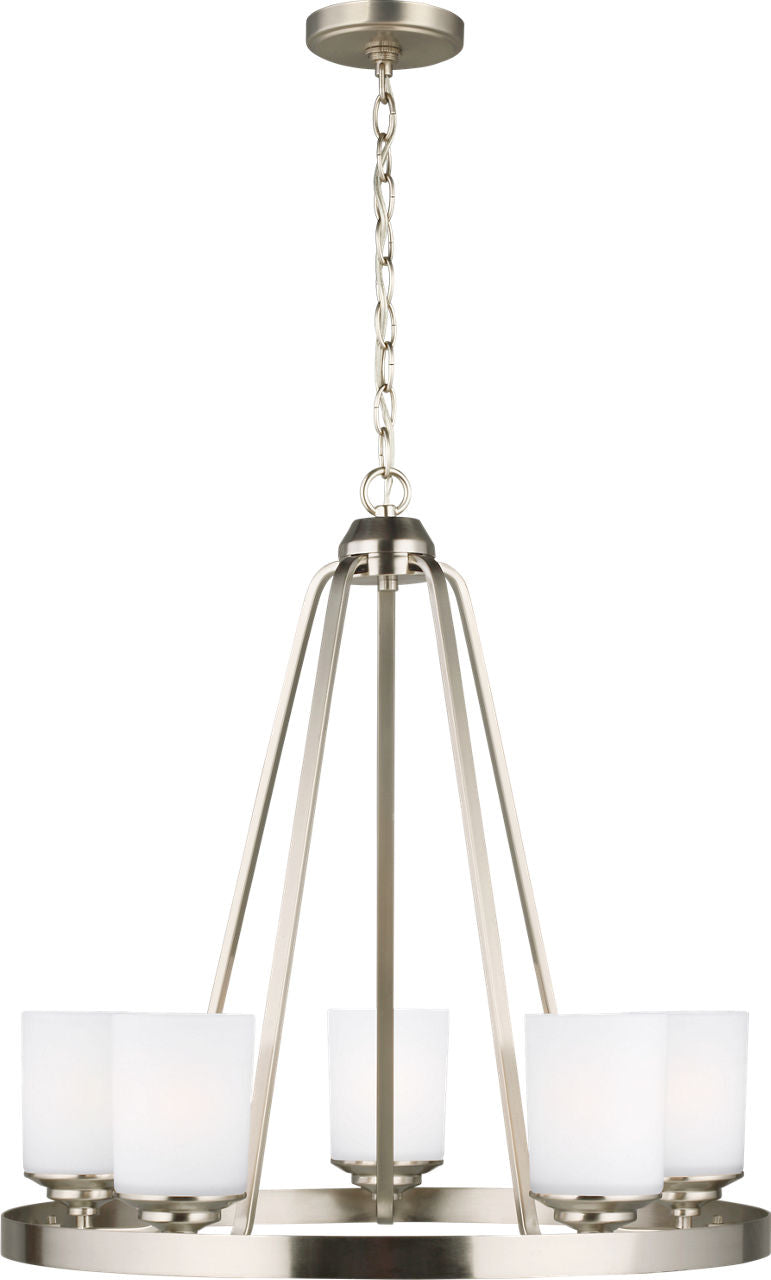 Generation Lighting Kemal 5 light brushed nickel chandelier ceiling light