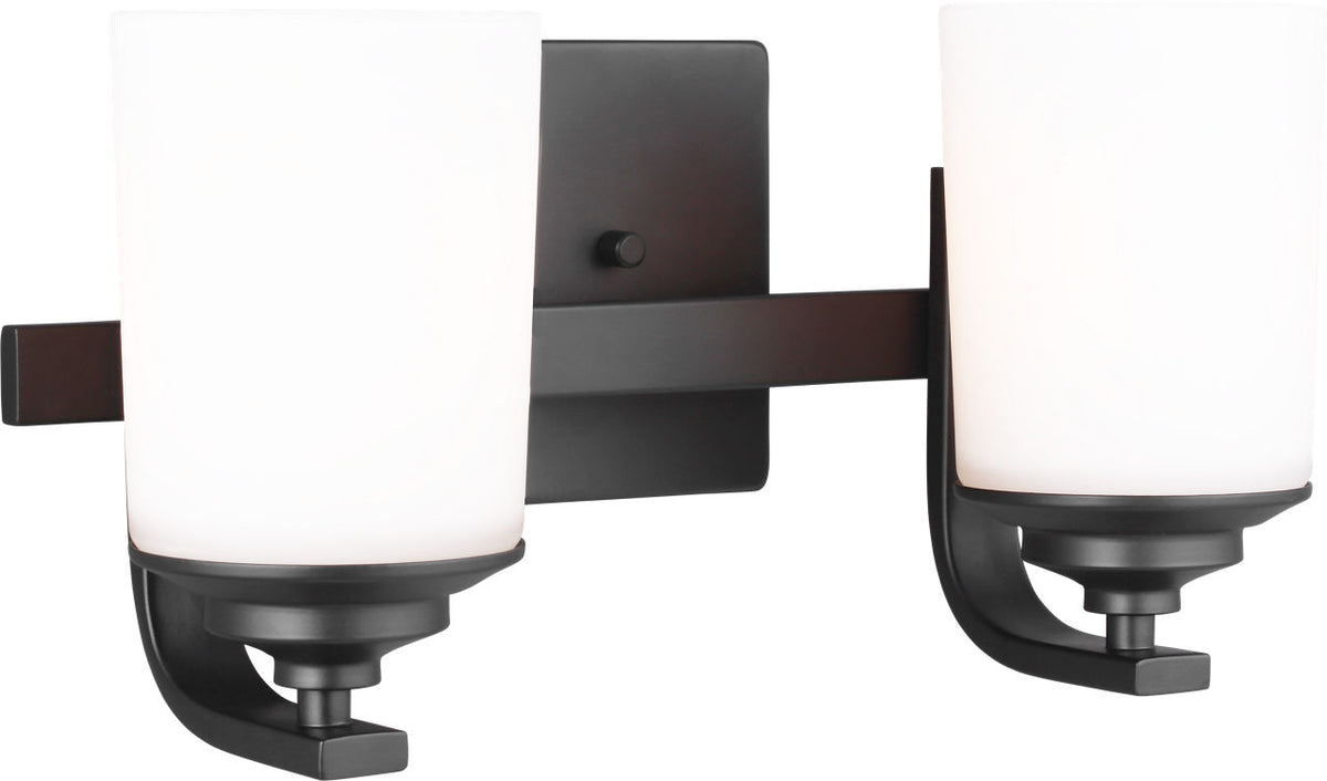Generation Lighting Kemal 2 light midnight black bath vanity wall light