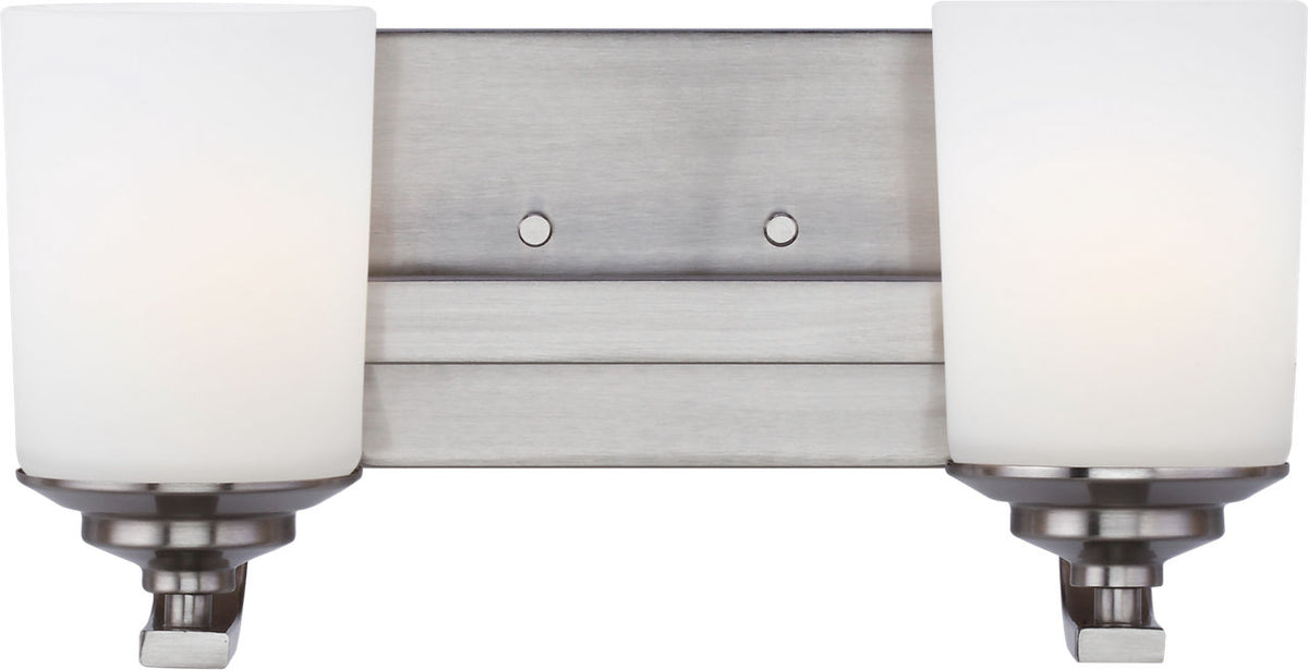 Generation Lighting Kemal 2 light brushed nickel bath vanity wall light
