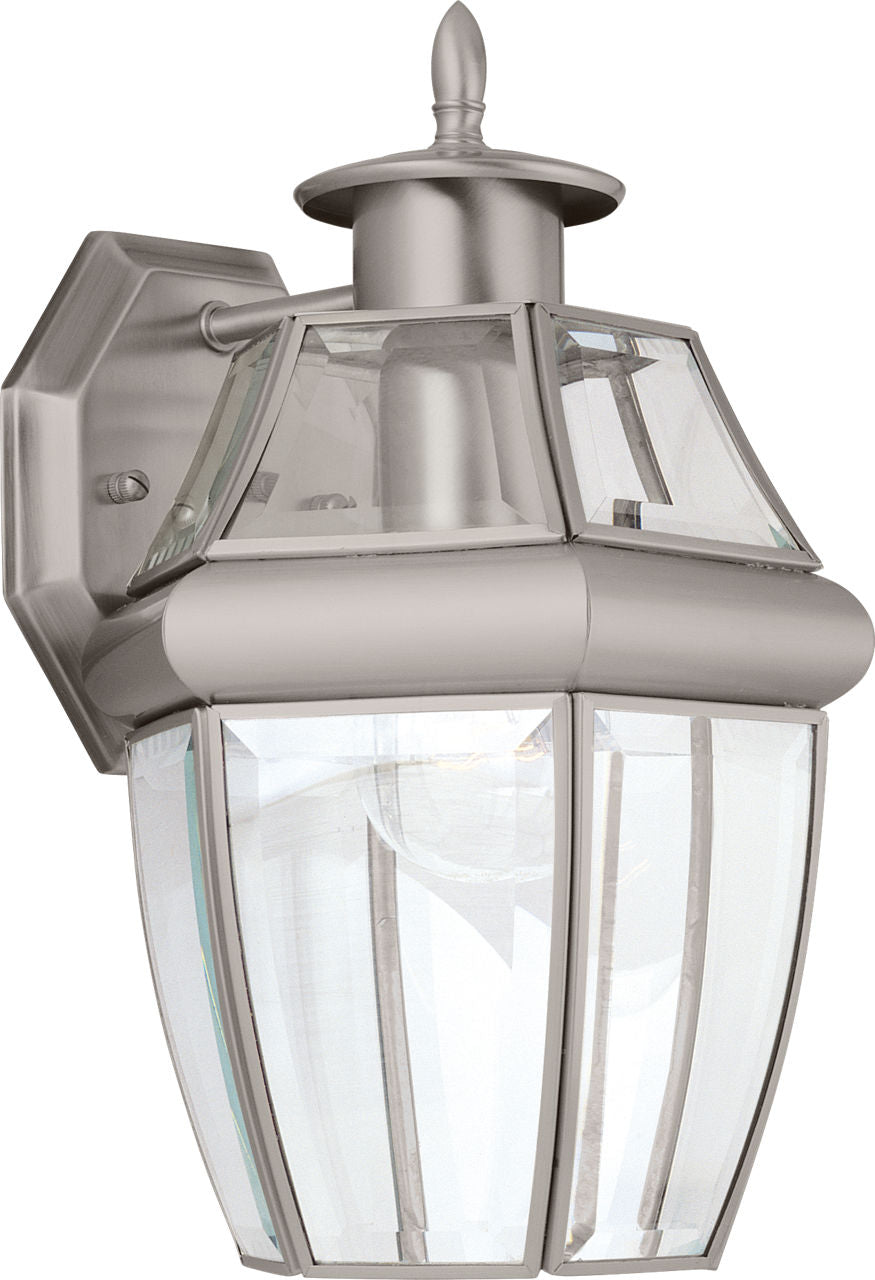 Generation Lighting Lancaster outdoor wall light in nickel with clear glass