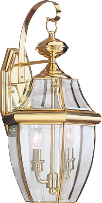 Generation Lighting Lancaster 2 light polished brass outdoor wall lantern