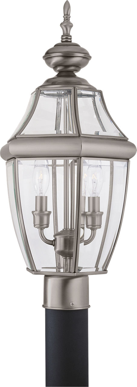 Generation Lighting Lancaster 2 light brushed steel post lantern