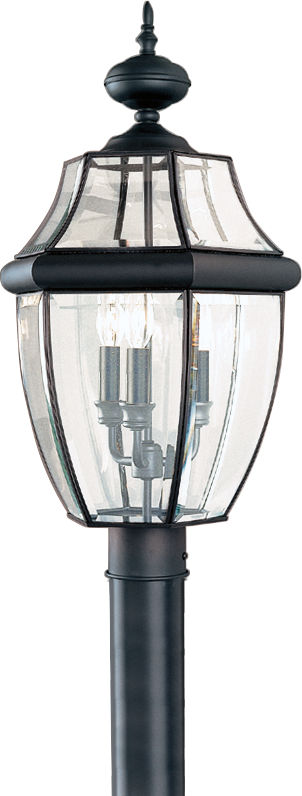 Generation Lighting Lancaster 3 light black outdoor post lantern