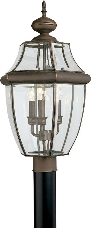Generation Lighting Lancaster 3 light antique bronze post lantern
