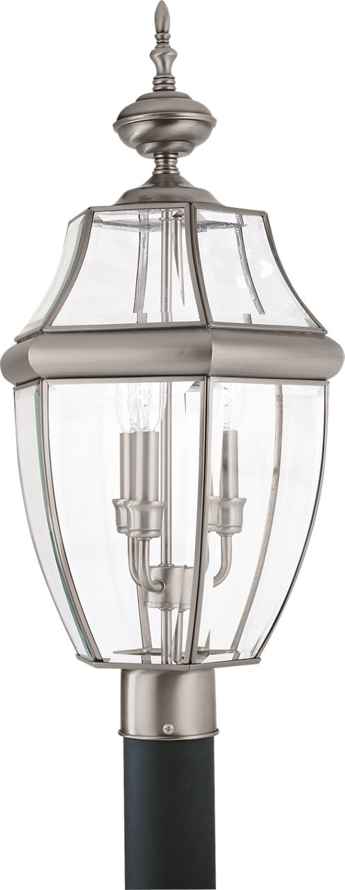 Generation Lighting 8239-965 Lancaster 3 light antique brushed nickel outdoor post lantern
