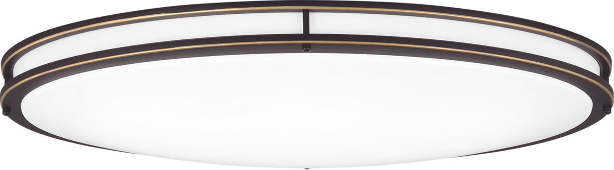 Generation Lighting Mahone oval flush mount ceiling light in antique bronze