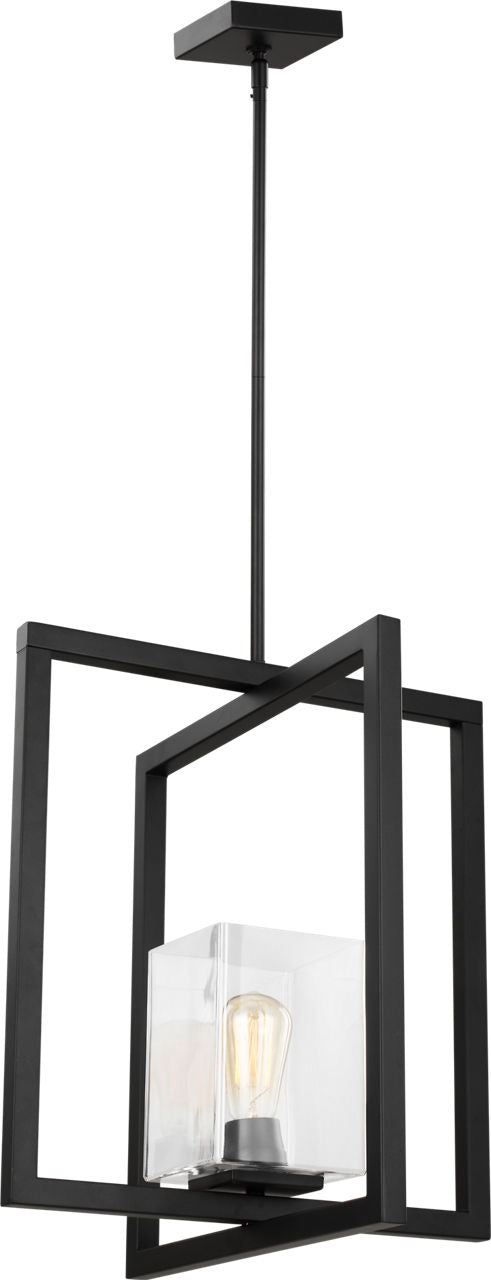 Generation Lighting Mitte 1 light midnight black pendant ceiling light