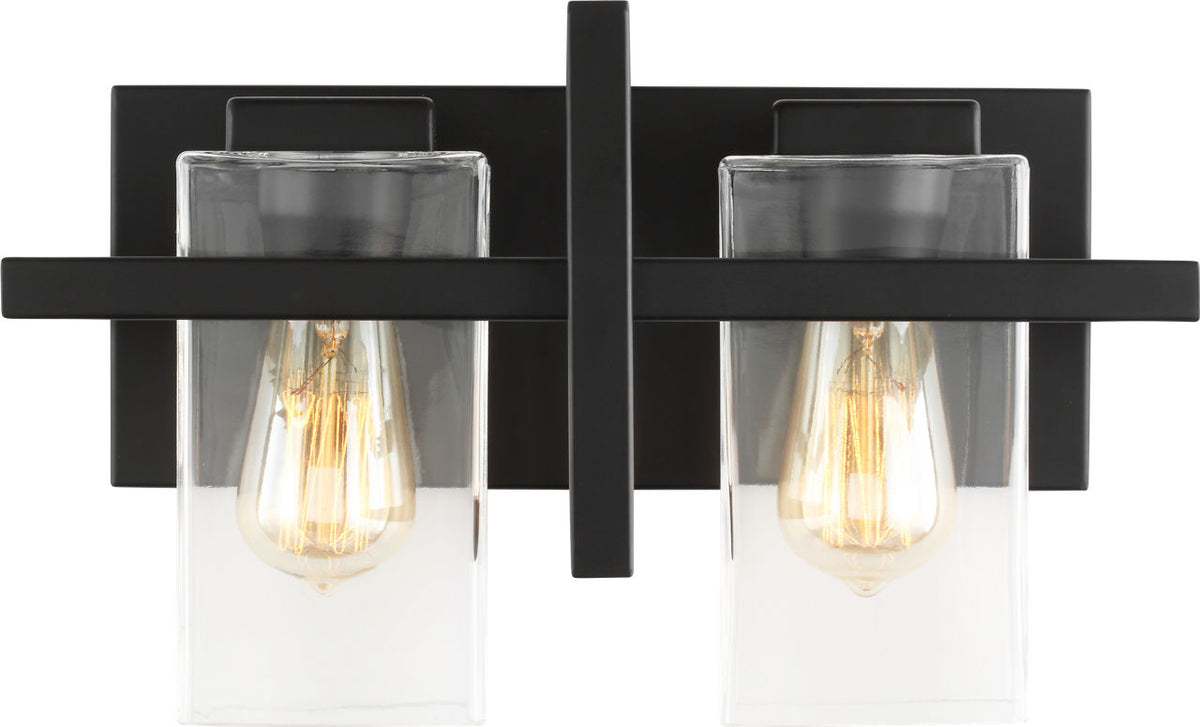 Generation Lighting Mitte 2 light midnight black bath vanity wall light