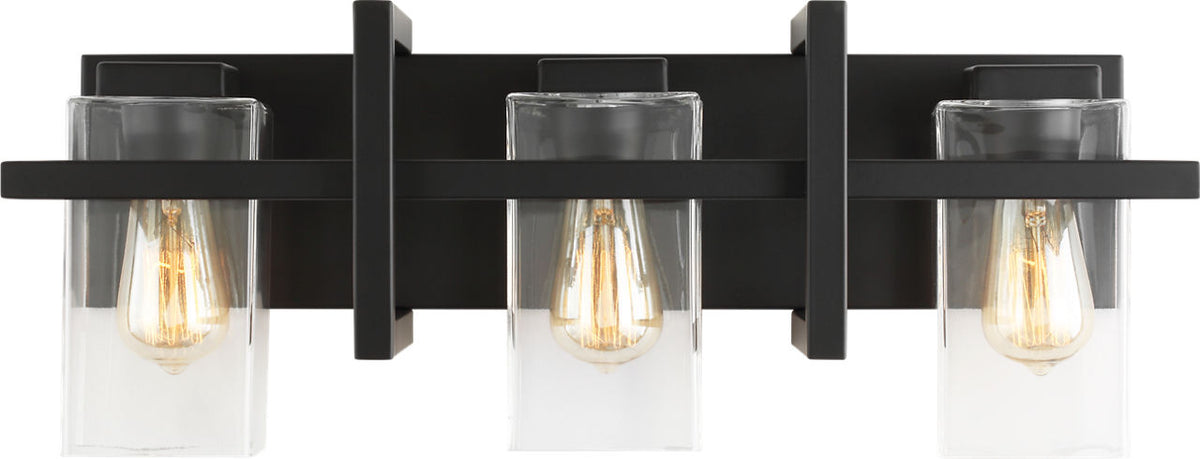 Generation Lighting Mitte 3 light midnight black bath vanity wall light