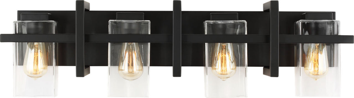 Generation Lighting Mitte 4 light midnight black bath vanity wall light