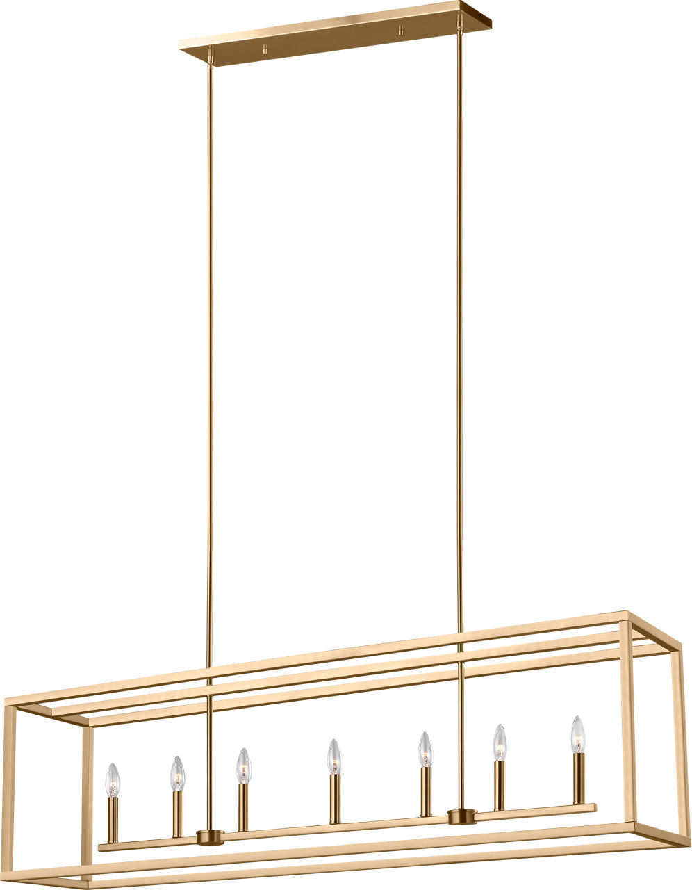 Generation Lighting Moffet Street 7 light brass linear chandelier