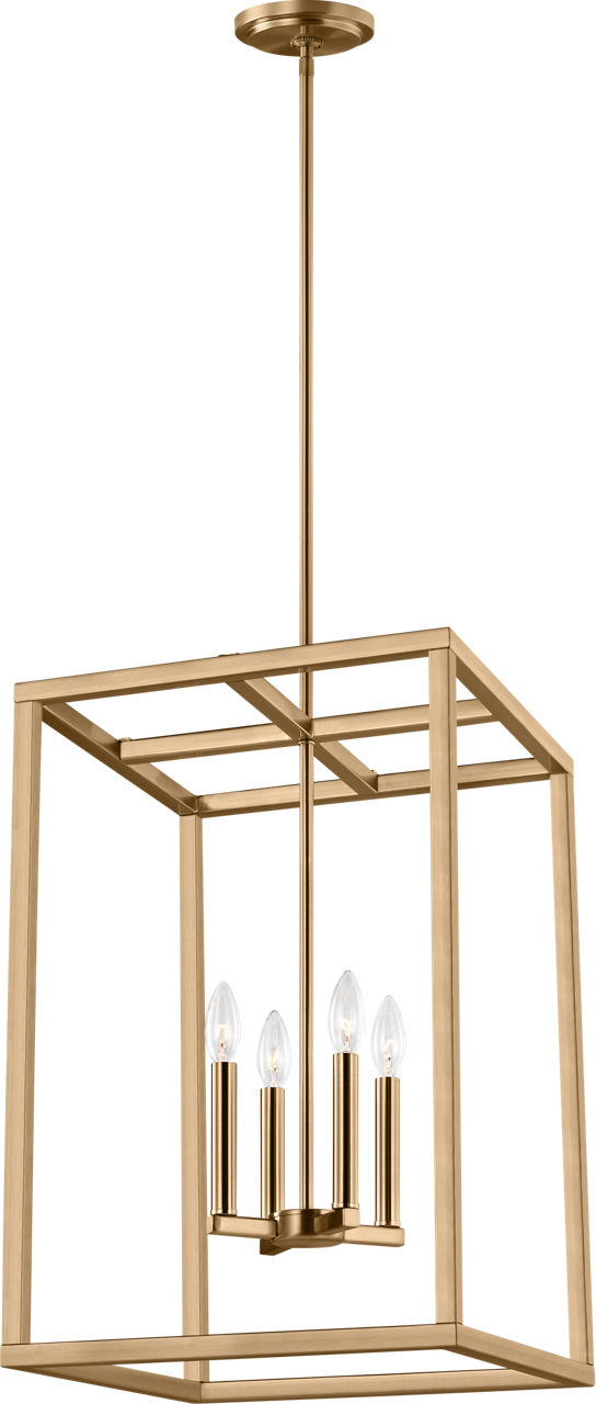 Generation Lighting Moffet Street 4 light satin brass pendant ceiling light