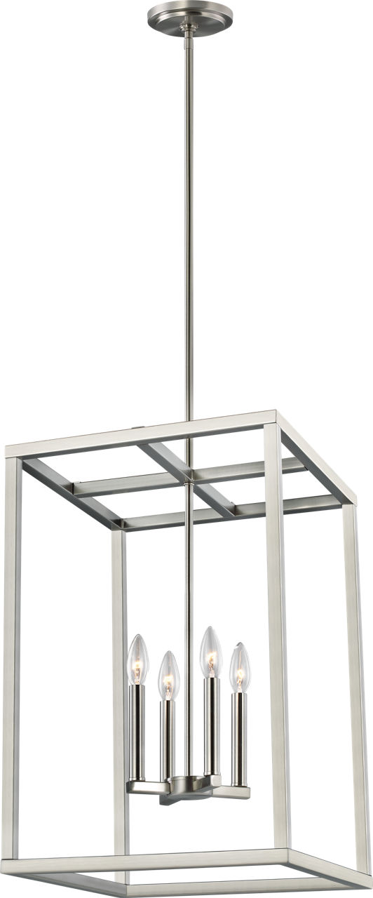 Generation Lighting Moffet Street 4 light brushed nickel lantern ceiling light