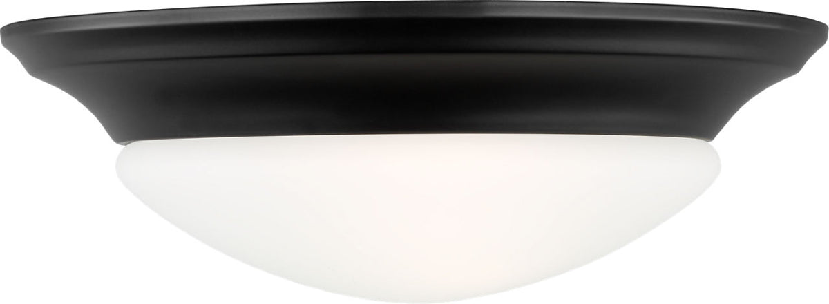 Generation Lighting Nash 1 light flush mount ceiling light in midnight black