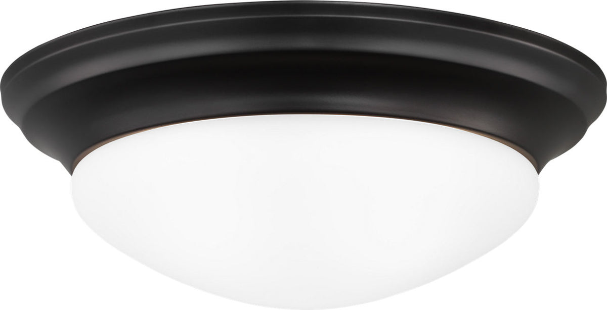 Generation Lighting Nash 14 inch midnight black flush mount ceiling light