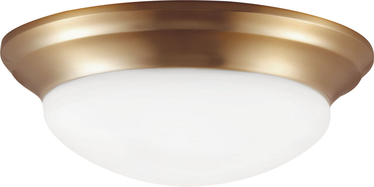 Generation Lighting Nash satin brass flush mount ceiling light