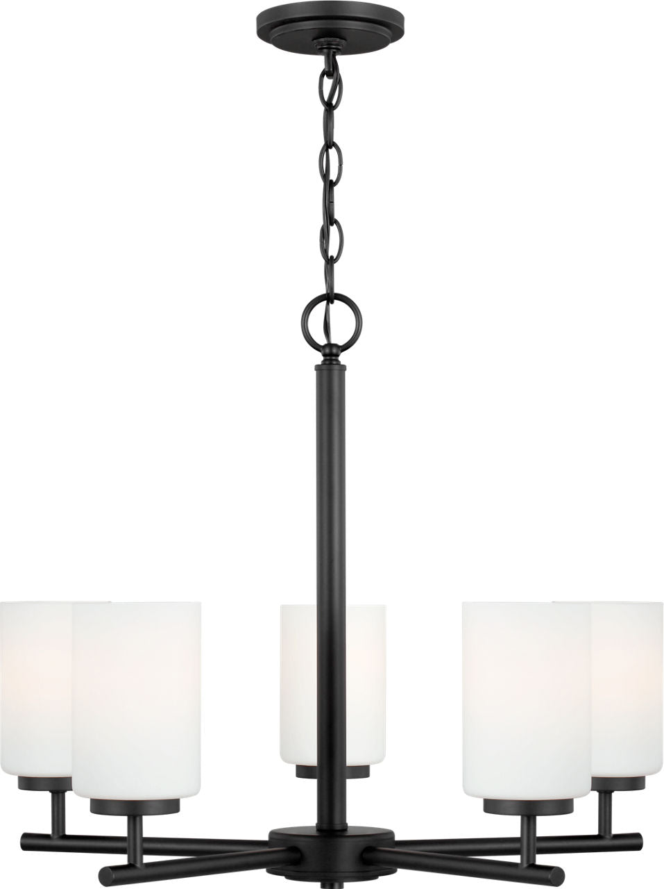 Generation Lighting Oslo 5 light midnight black chandelier ceiling light