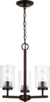 Generation Lighting Oslo 3 light bronze chandelier with clear seeded glass