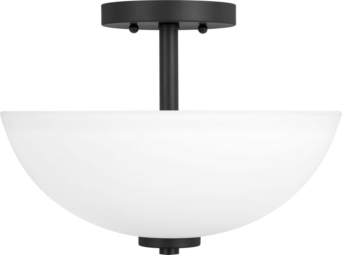 Generation Lighting Oslo 2 light black flush mount ceiling light