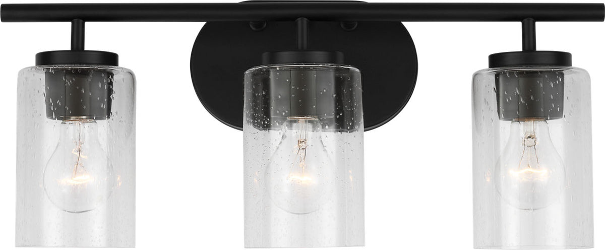 Generation Lighting Oslo 3 light midnight black bath sconce wall light