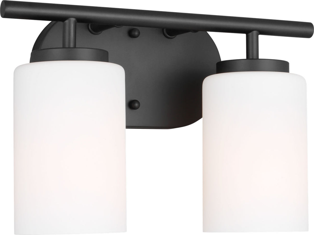 Generation Lighting Oslo 2 light midnight black bath vanity wall light