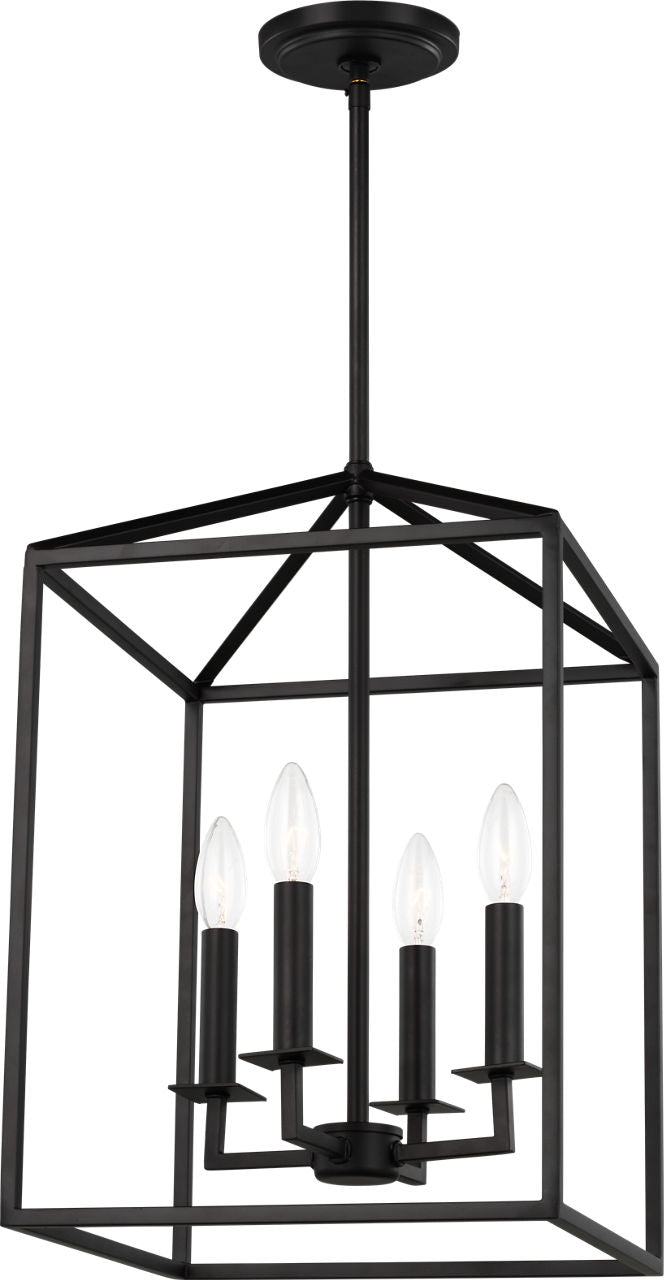 Generation Lighting 5215004EN-112 Perryton 4 Light 12.25 inch Midnight Black Lantern Ceiling Light