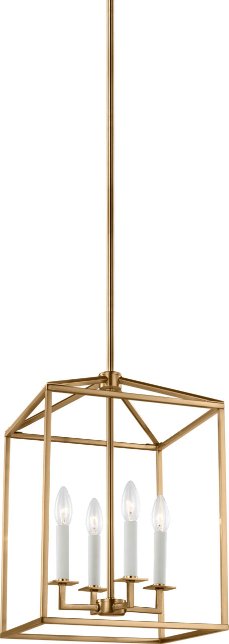 Generation Lighting Perryton 4 light satin brass lantern ceiling light