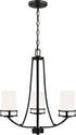 Generation Lighting Robie 3 light chandelier ceiling light in Midnight Black