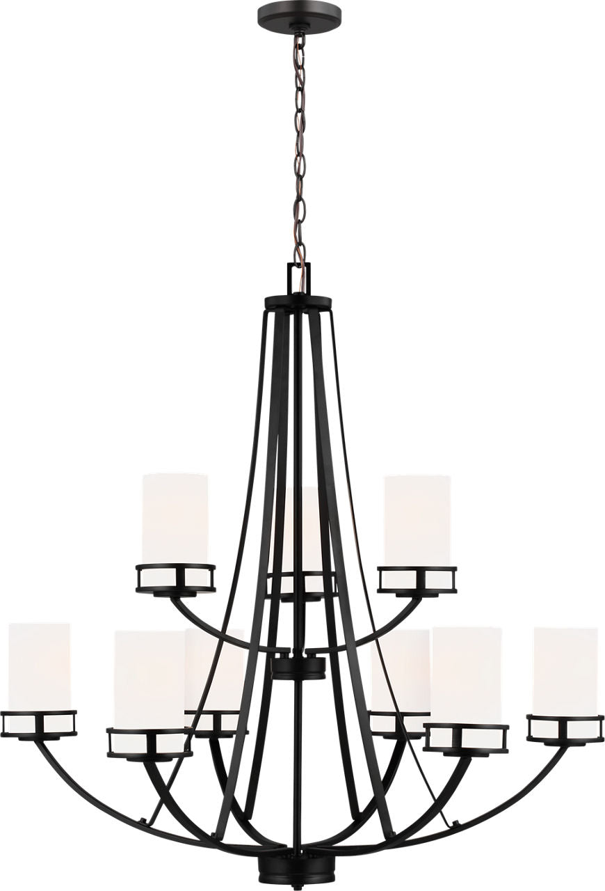Generation Lighting Robie 9 light midnight black chandelier ceiling light