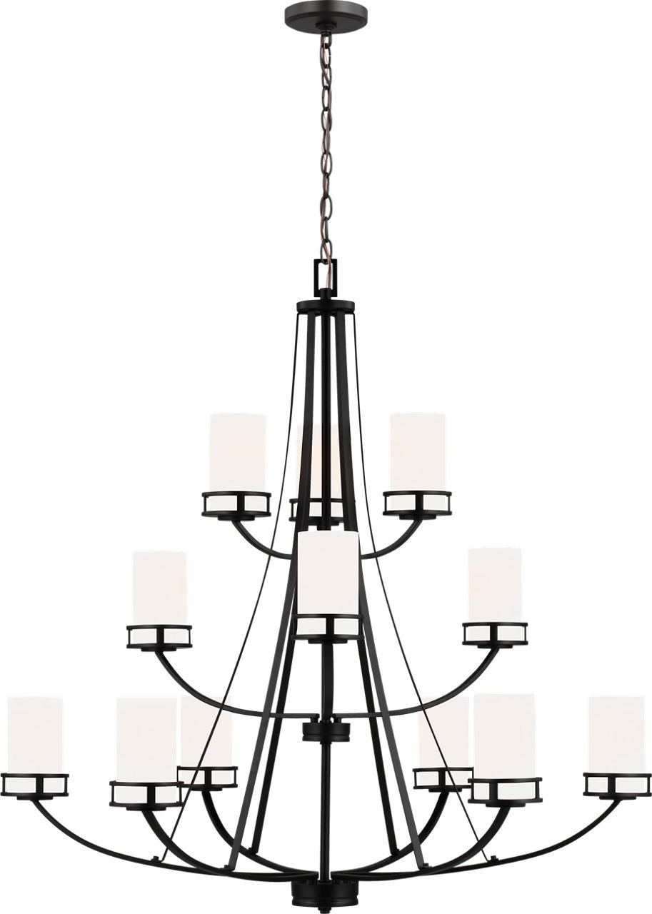 Generation Lighting Robie 12 Light 40 inch Midnight Black Chandelier Ceiling Light