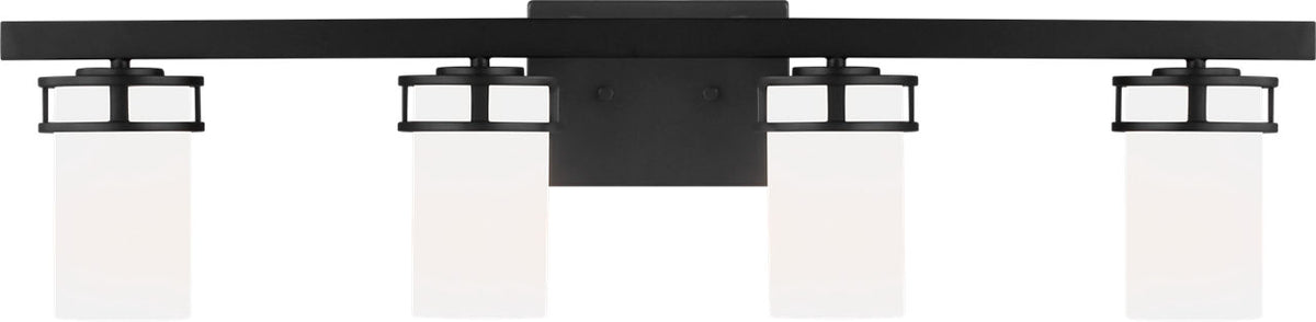 Generation Lighting Robie 4 light 34 inch midnight black bath vanity wall light