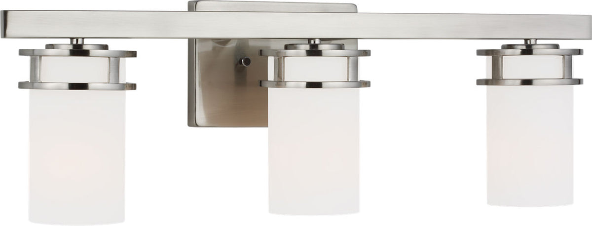 Generation Lighting Robie 3 light brushed nickel bath vanity wall light