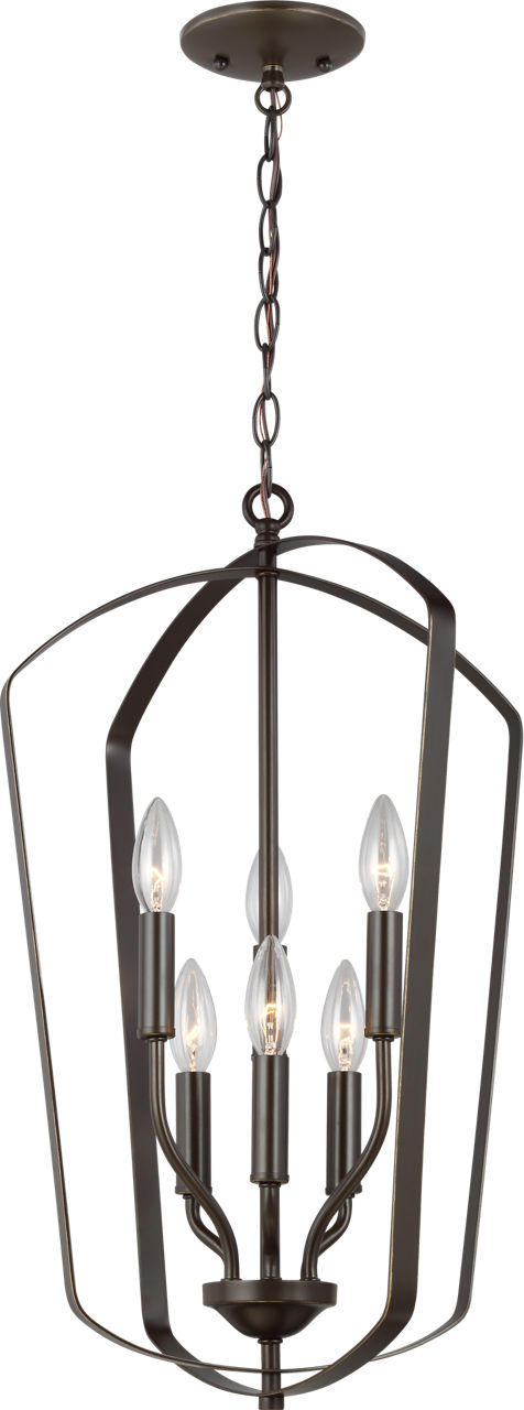 Generation Lighting Romee 6 light bronze lantern ceiling light