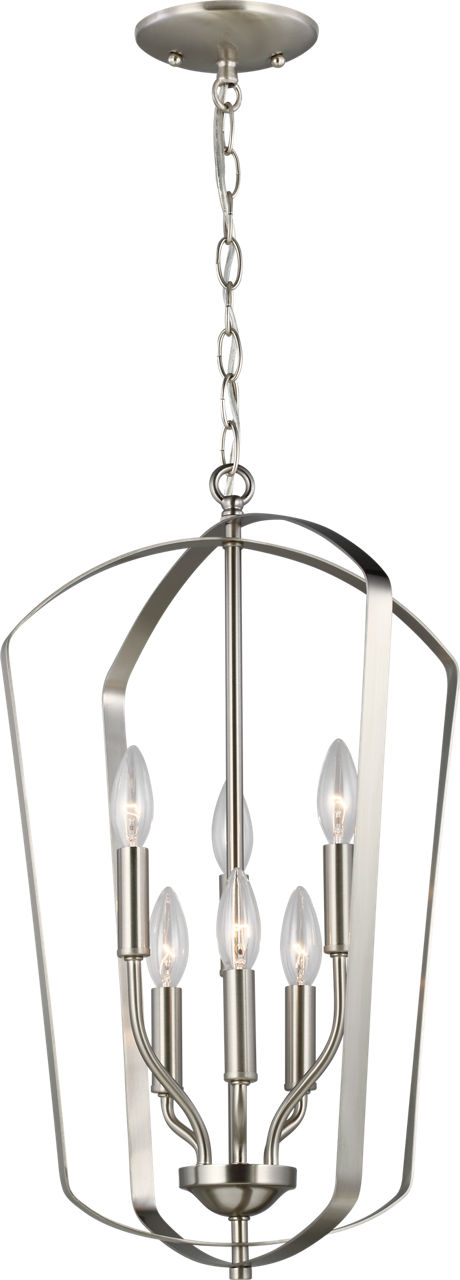 Generation Lighting Romee 6 light brushed nickel lantern ceiling light