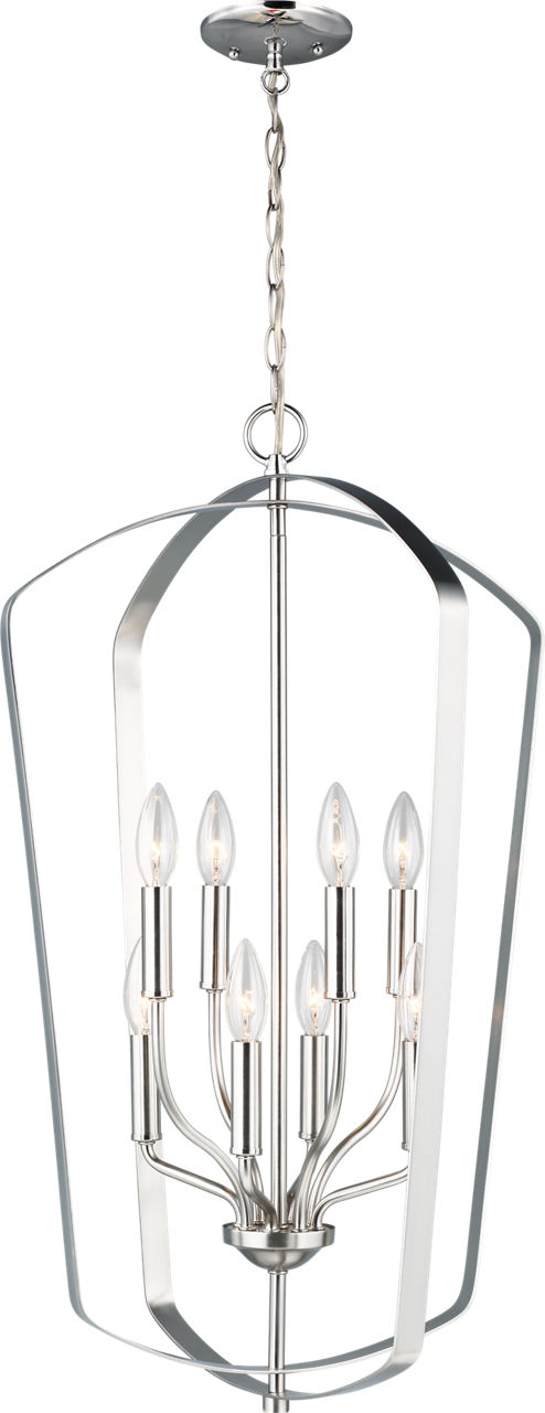 Generation Lighting Romee 8 light brushed nickel lantern ceiling light