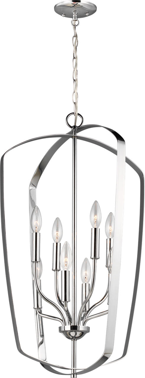 Generation Lighting Romee 8 light 18 inch chrome lantern ceiling light