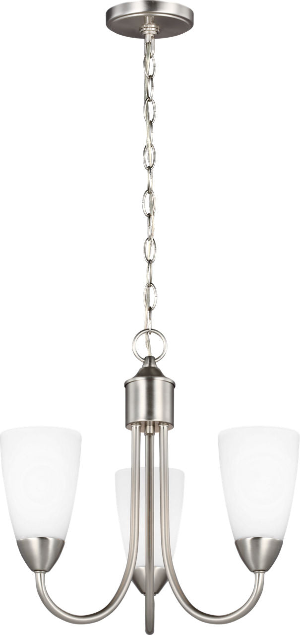 Generation Lighting Seville 3 light brushed nickel chandelier ceiling light